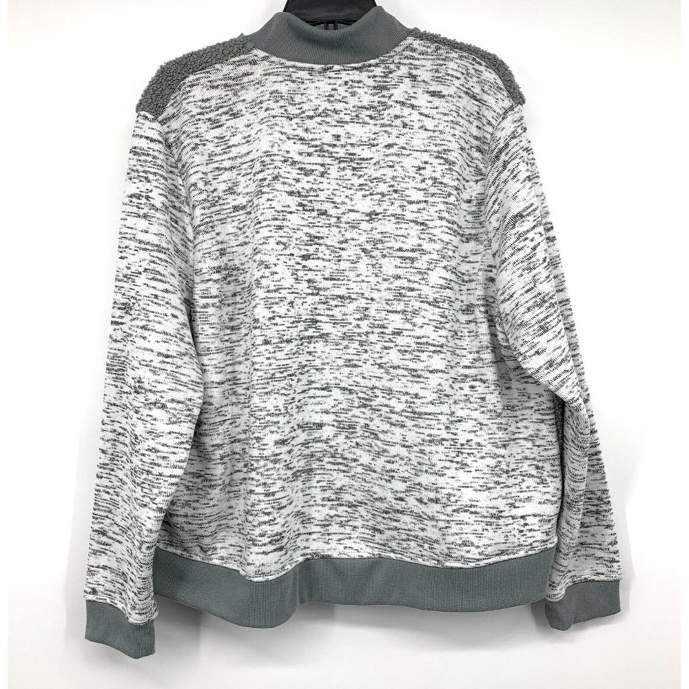 Natural Reflections Bomber Jacket Gray Sherpa Fleece Full Zip - Picture 7 of 9